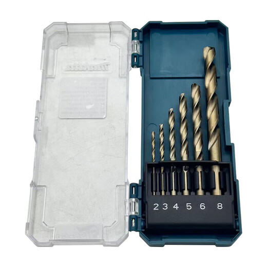 Makita (MAKITA) electric drill straight shank high-speed steel white steel twist drill bit twist white drill 6-piece set D-75742