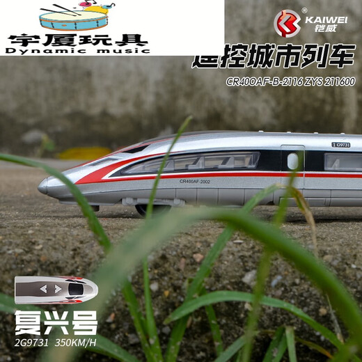 RSRDDY electric remote control alloy train Harmony sound and light Fuxing high-speed train model children's toy male train track 4 sections + accessories