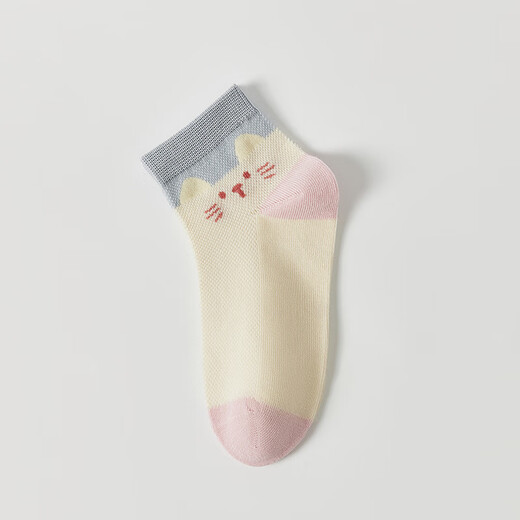 
Shengxian children's socks spring and summer thin style girls cartoon cute cotton socks summer girls' boneless mesh pink medium K846AM rabbit recommended shoe size 28-32 size 5-9 years old