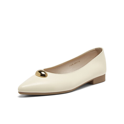 
Best 25 Spring Shopping Mall same simple and fashionable commuter light mouth pointed toe women's singles shoes F1518AQ5 Beige 37