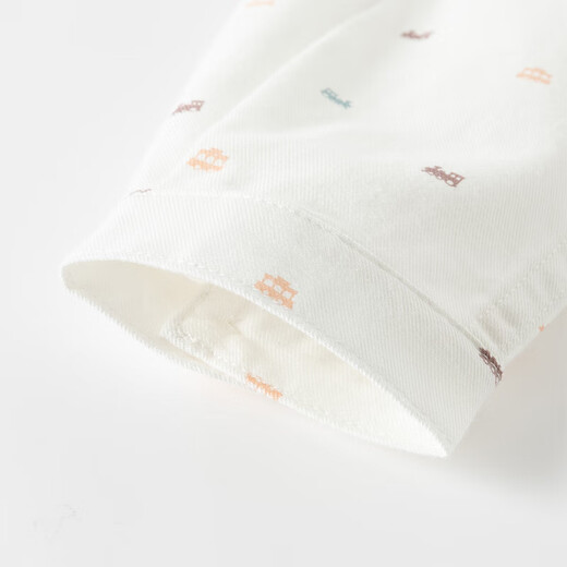 DAVE&BELLA spring new children's clothing, children's shirts, college style boys' long-sleeved shirts, fashionable children's clothes, baby boy tops, white, in stock, 120 cm (recommended height 110-120cm)