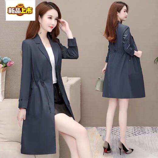 First diameter lining windbreaker jacket for women medium length large size slim fit waist thin casual top for women red 5802# windbreaker lining M 85-95