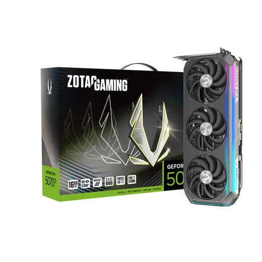 Zotac 6 numéros sans intérêt GEFORCE RTX 5070ti 16G ordinateur de bureau indépendant jeu delta carte graphique mobile deepseek intelligence artificielle DLSS4 RTX 5070 Ti 16GB AMP