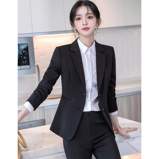 Troman black business attire women's suit suit temperament commuting formal interview business suit jacket work clothes