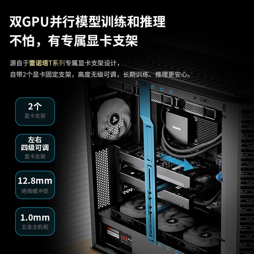 Segotep Tanyun WS1 Ultra Workstation-Gehäuse (E-ATX360/420-Wasserkühlungsposition/unterstützt 5080-5090-Multi-Grafikkarten und Multi-Festplatten-Argumentation/staubdichtes Design mit Halterung)