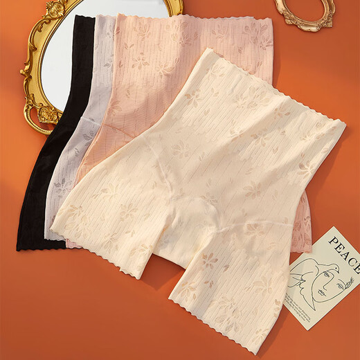 Catman cheongsam special high-waist tummy control pants to lift buttocks and shape the waist to tighten the tummy without leaving any trace thin safety leggings summer milk white M suitable for 80-100Jin Jin is equal to 0.5 kg