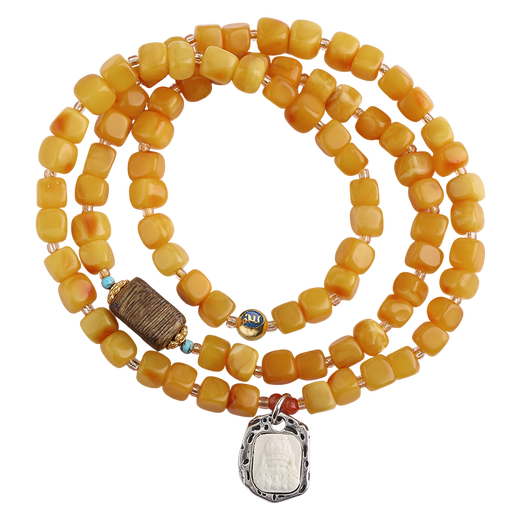 Potala Palace beeswax bracelets, agarwood sugar cubes, Zakiram beads, multi-circle 925 silver transfer beads, men's and women's bracelets, birthday gifts, year-old quiet and warm beeswax multi-circle bracelets