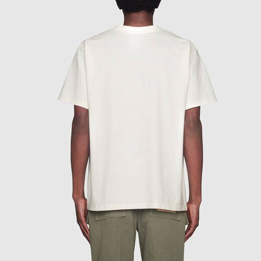 古驰GUCCl古驰短袖T恤男士奢侈品 THE NORTH FACE Logo印花宽松圆领 象牙白 616036-XJDCL-9756 XS