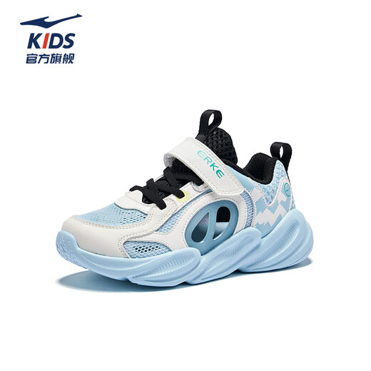 Hongxing Erke (ERKE) children's shoes for men and women, large and small, children's sandals, children's hollow beach frame shoes, light blue/microcrystalline white 32