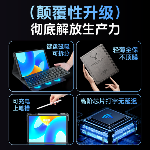 
Suoying [Huawei Tablet Accessories 7-Piece Set] Suitable for Huawei Tablet Keyboard matepad11/air11.5s/24-year pro11 protective case integrated magnetic mouse set [Light luxury gray] protective case + magnetic keyboard + mouse stylus 24 models [11.5 inches] MatePad1