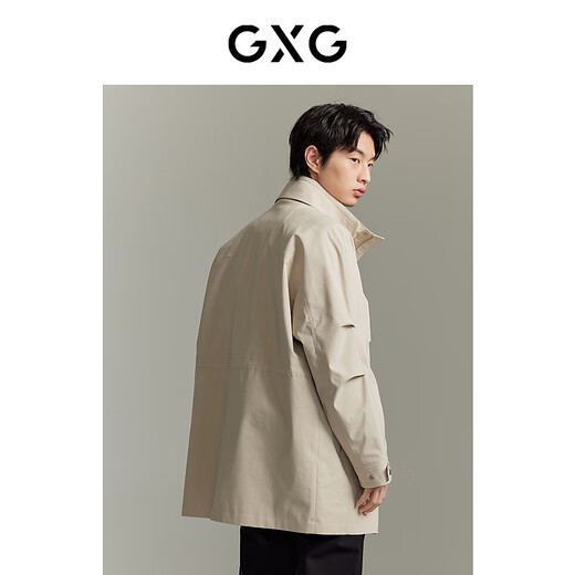 GXG男装  卡其色简约时尚风衣23年秋季新款GEX10814263 卡其色 XL