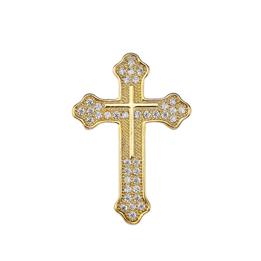 Kuxuan cross brooch men's suit accessories high-end corsage simple shirt collar pin clothes badge decorative buckle pin gold one