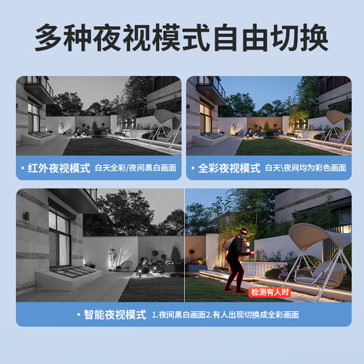 安爷4g终身免流量摄像头家用室外高清监控无线无需连wifi的监控器360度无死角全彩带夜视全景插电
