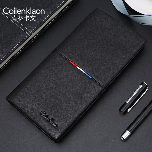 Coilenklaon Herren Long Wallet Business Light Luxury Langkapazität Kartenbeutel Kopfschicht Cowide Multi-Card-Brieftasche Geburtstagsgeschenk Brieftasche QJ60016-3 (Theke Geschenkbox)