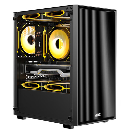 AOC机箱CG251黑色台式电脑游戏办公防尘静音主机箱侧透玻璃支持matx itx主板/7风扇位/磁吸防尘网快拆 CG251B黑色【支持matx itx主板】