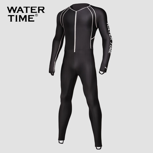 WATERTIME wetsuit men's warm sun protection swimsuit full body one-piece jellyfish suit wetsuit swimming surfing suit one-piece wetsuit black S