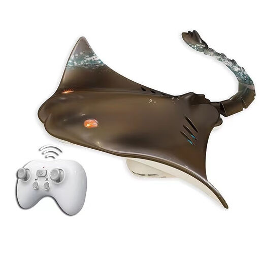 Bionic remote control crocodile water reptile electric boat charging speed boat summer outdoor children's toy black technology remote control manta ray standard +2 batteries