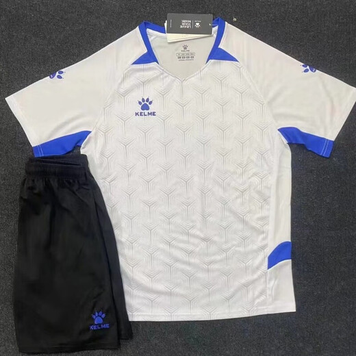 卡尔美（KELME）足球服套装定制卡尔美短袖球衣男女比赛训练队服速干套装印字印号 019白-金 XL(身高170-175)