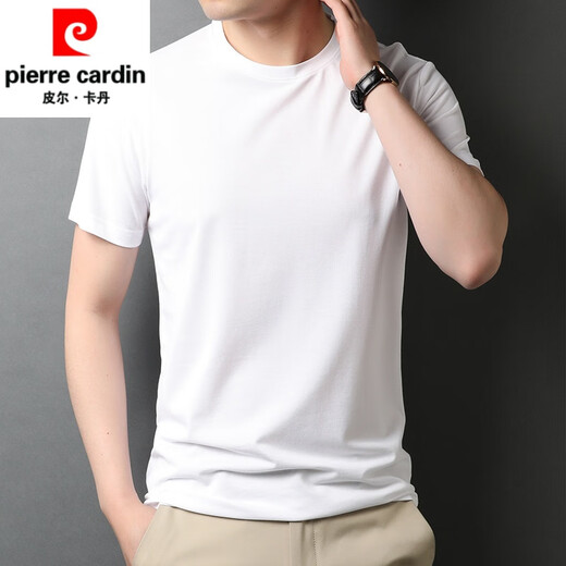 Pierre Cardin Mulberry Seidenmodal kurzärmelige Männer 2025 SOMMER FARBE MEN RUND HALS CLASSIEREN Dünn T-Shirt Cool Seiden T-Shirt 7031 Hellgrün M 48/105/165 Vorschlag 100-120jin [Jin gleich 0,5 kg]