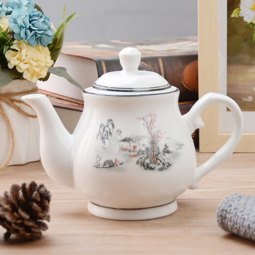 Yeyu family ceramic teapot large capacity high temperature resistant filter kettle universal for offices, restaurants and hotels Qingshan Mangrove (about 9 taels of water) 450ml