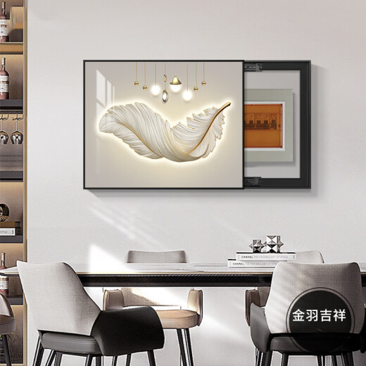 Pintura de decoración de caja de medidor personalizado Caja de distribución de sala de estar Simple Modern Pintura colgante sin perforación Caja de tapa del interruptor principal del interruptor principal K12189 60*45 (Bloqueo de 50*35 cm) Empuje izquierdo y tirar de marco negro