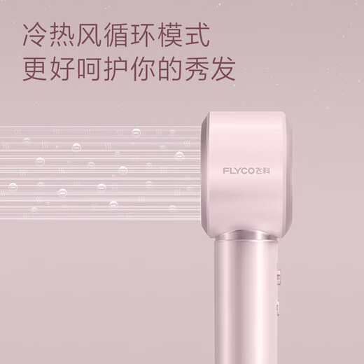FLYCO high-speed hair dryer as a gift for your girlfriend, household low-noise, quick-drying negative ion hair dryer, Galaxy Star Ring FH6371 Diamond Powder