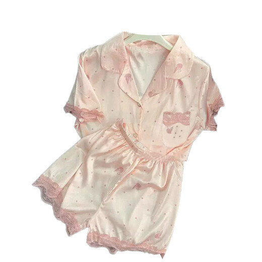 GTYUWVG PAJAMAS À MANDE COURT SUMBRE POUR FEMMES PURS ET MIGNE POTSA DOTS HAUT-valeur Internet Célébrité 2025 NOUVELLE CENSEMENT HOME YX-9214 XL 115-130JIN [Jin est égal à 0,5 kg]
