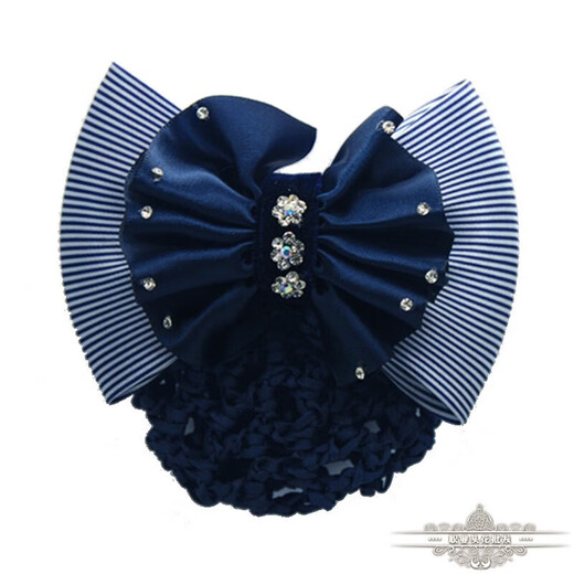 Xiangfu professional hair accessories Korean hair accessories elegant nurse bank hotel female working hair net bag hairpin two-section bow-blue-fine mesh
