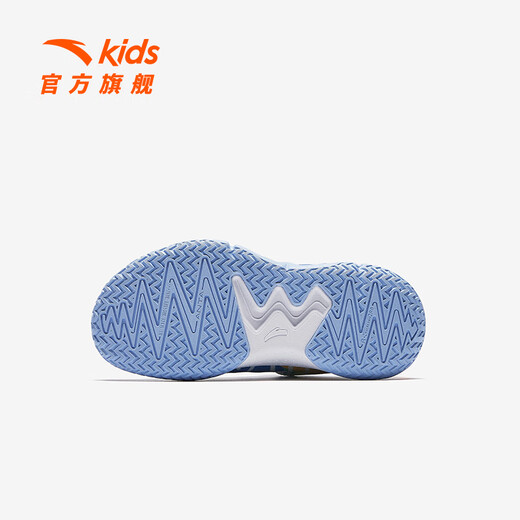 Anta-Kinder-Turnschuhe für Männer- und Frauenschuhe für Frauen für 2025 Herbst Neuer Klettmantel High-Top-Wear-resistenter Maßstab Basketballschuhe [Reverse Scale] Weiß/Blau/Xixia Orange 9930-5 29 Fuß Länge ca. 18 cm