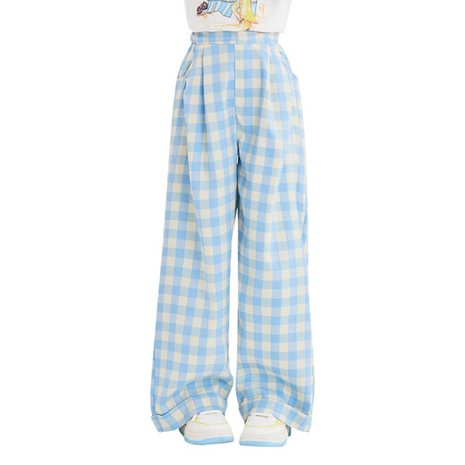
Disney girls suit spring and autumn children 2025 new spring suit fashionable girls fashionable street sweatshirt plaid pants spring 15266 blue + 4916 gradient 140 cm