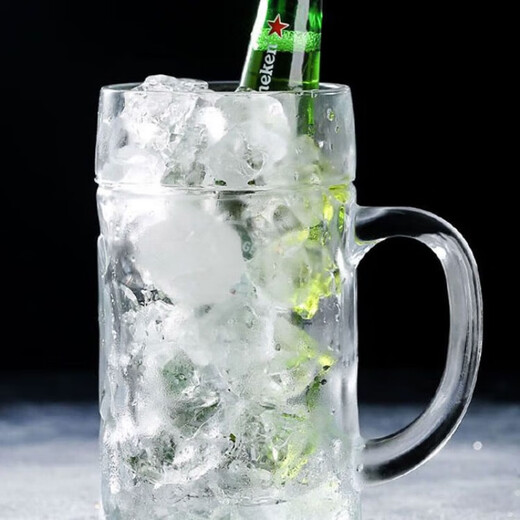 Draft beer cup, extra large thickened beer cup, extra large capacity glass cup with handle, hero cup bar, large size 1000ML, single trial size