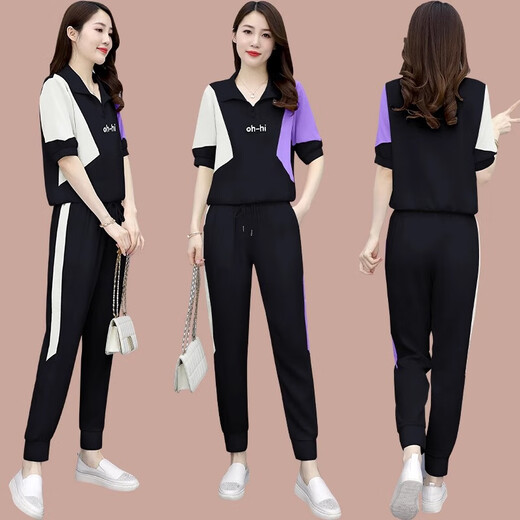 Woodpecker Ice Silk à manches courtes à manches courtes pour femmes en été 2025 Nouvelle ensemble de vêtements de sport décontractés stimulants lâches (684) White L (suggéré 100-110jin [Jin est égal à 0,5 kg]))