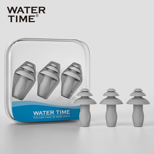 WATERTIME swimming earplugs for men and women, soft and comfortable, silicone material, non-slip, waterproof, otitis media, bathing and swimming equipment, blue, one size fits all