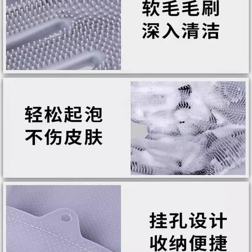 Jingsheng Pet Bath Gloves Dog and Cat Bath Supplies Dog Bath Massage Tool Brush Anti-Scratch and Anti-Bite Gray Extended Hot Model with Pattern