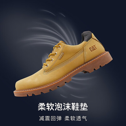 CAT卡特休闲皮鞋工装鞋男鞋25春新品防泼水低帮大黄靴P111542O1AMC25 黄色 41