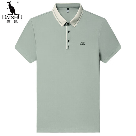 Känguru (Daishu) Eisseide Polo-Hemd für Männer Revers Dad kurzärmeliges T-Shirt für Sommer dünne mittlere alter atmungsaktive Kleidung mit mittleren Alterszeiten.