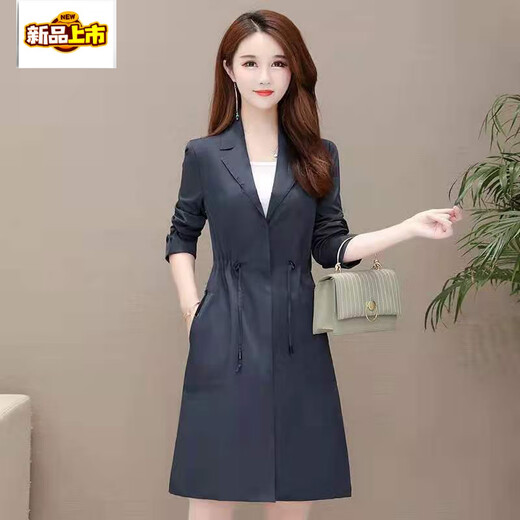 First diameter lining windbreaker jacket for women medium length large size slim fit waist thin casual top for women red 5802# windbreaker lining M 85-95