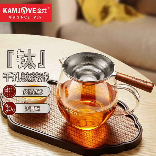 KAMJOVE titanium tea leakage tea filter integrated tea filter ultra-fine tea filter fair cup tea separator titanium tea filter