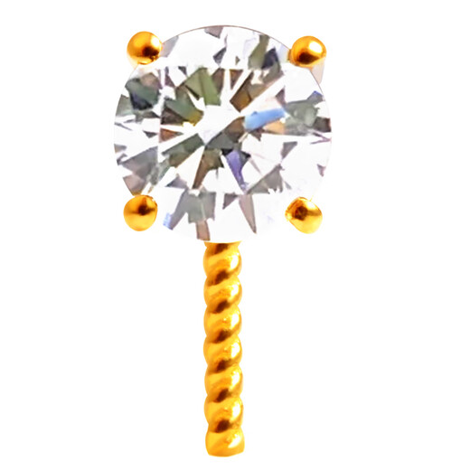 Yuyao 18k gold buckle princess model au750 gold pearl pendant empty support accessories necklace inlaid with Princess Diana model semi-finished product large size - 30 points zircon model - 18k gold