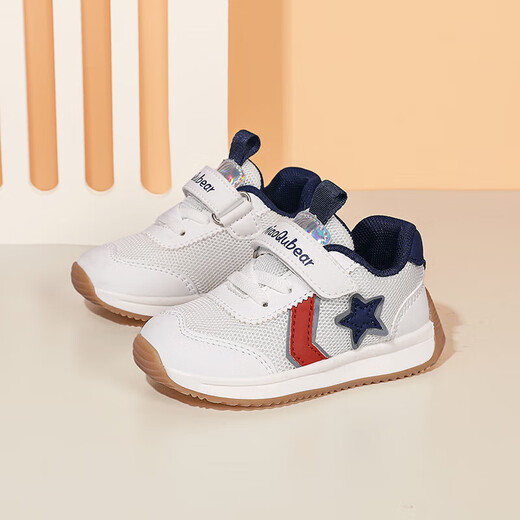 Baby Kleinkindschuhe 2025 Frühlings- und Herbststil-Jungenfunktionsschuhe Anti-Kollision Babyschuhe für Frauen Weiche Sohle Kinderschuhe 1-3 Jahre alt 831 Hidden Blue/Weiß [Doppel-Netz atmungsaktiv] 25 Die innere Länge der Schuhe beträgt ca. 15,8 cm