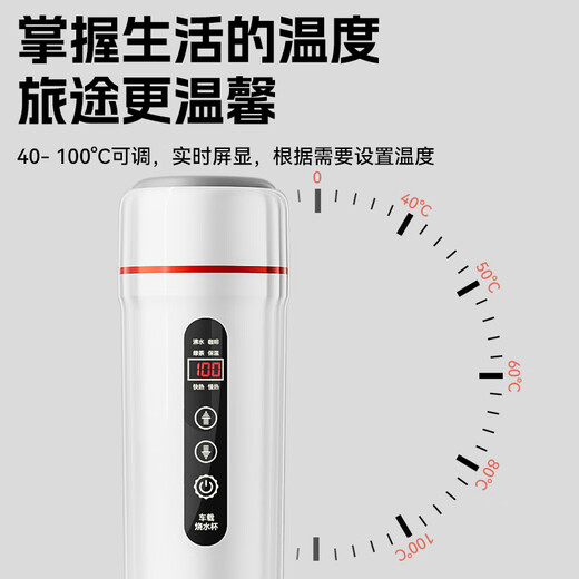 CLCEY烧水壶新款保温一体加热杯12v24v车内专用烧水壶电热水杯 基础款哑光黑12v24v通用 12240ml