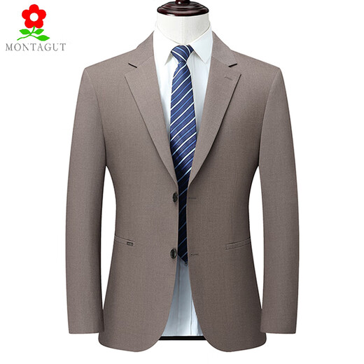 Mengte Wool Anzug Herren 2025 Frühlings- und Herbst -New -Style Business Casual Single Jacket Herren formelle Verschleiß Festkörper -High -End -Anzug 6631 Grau M -170 Größe