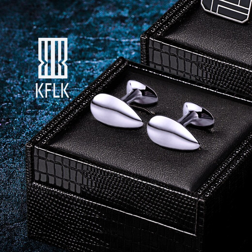 KFLK Silver Drop Cufflinks French Shirt Cuff Pins Men's Shirt Cuff Buttons Cufflinks Engraving Customized Silver