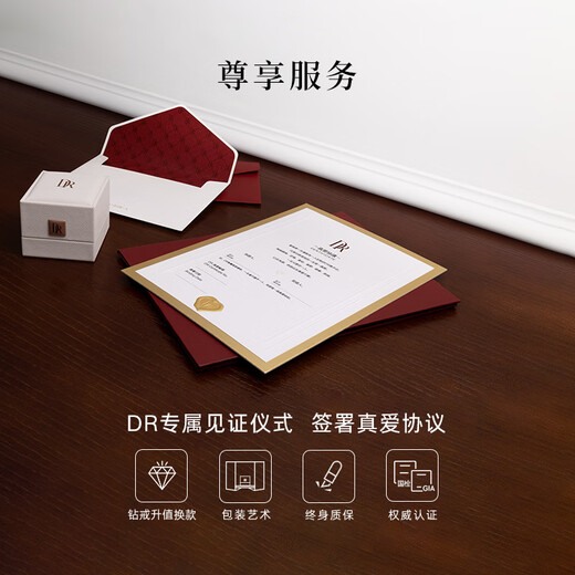 DR proposal diamond ring for women LOVELINE series classic holiday gift 18 points H color SI1