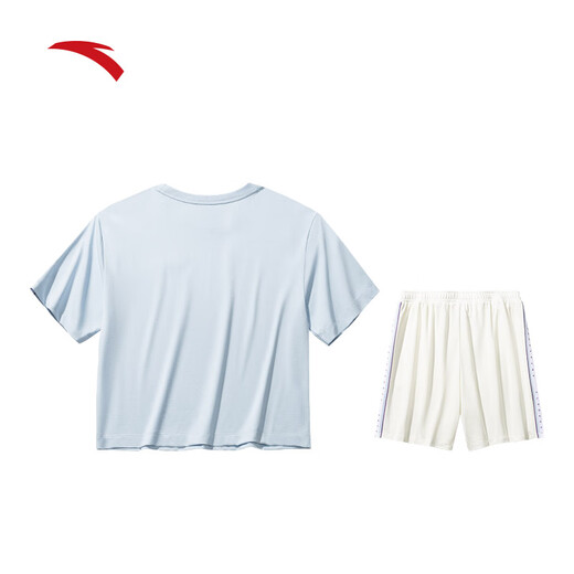 
Anta Rainbow Sports Set Women's Summer Short Sleeve Round Neck Shorts Loose T-shirt Women's Casual Set
