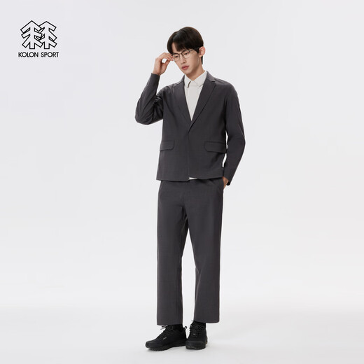 KOLON SPORT/可隆软壳长裤 男子防风耐磨羊毛户外压胶多口袋运动裤 LHLP5MT835-AS 烟灰 M 170/78A
