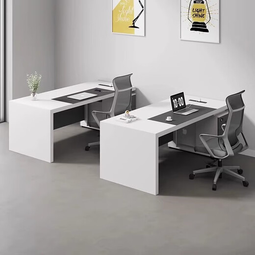 Yusong supervisor desk single boss desk white modern minimalist office manager desk and chair combination office home 1.6m*0.8m boss desk