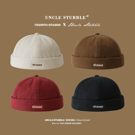 Xiniu men's melon skin hat Japanese style Harajuku style street trendy beanie hat yuppie hat landlord hat girls black one size