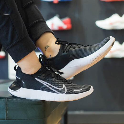 Nike (NIKE) official men's shoes and sneakers, autumn FREE barefoot mesh breathable fashionable casual low-top running shoes FB1276-002/black and white/shop manager strongly recommends 42 (260mm)