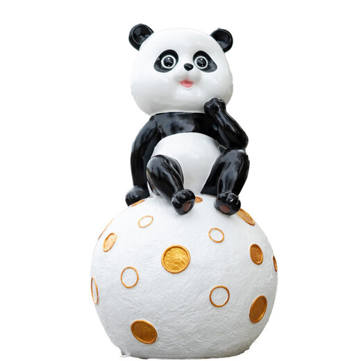 Chaole Park Outdoor Cartoon Panda Tier Skulptur Große Ornamente in Garteneinkaufszentrum landschaftlicher Gebiet Internet Promi Check-in Beauty Decoration Kombination 42 neun Kombinationen 15620